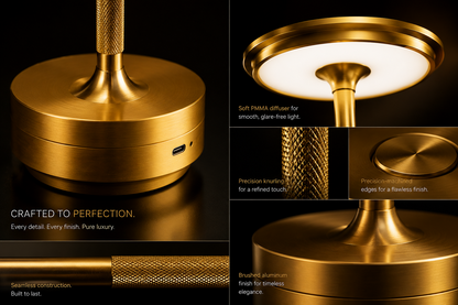LUMIX GOLD™ Cordless Metal Table Lamp